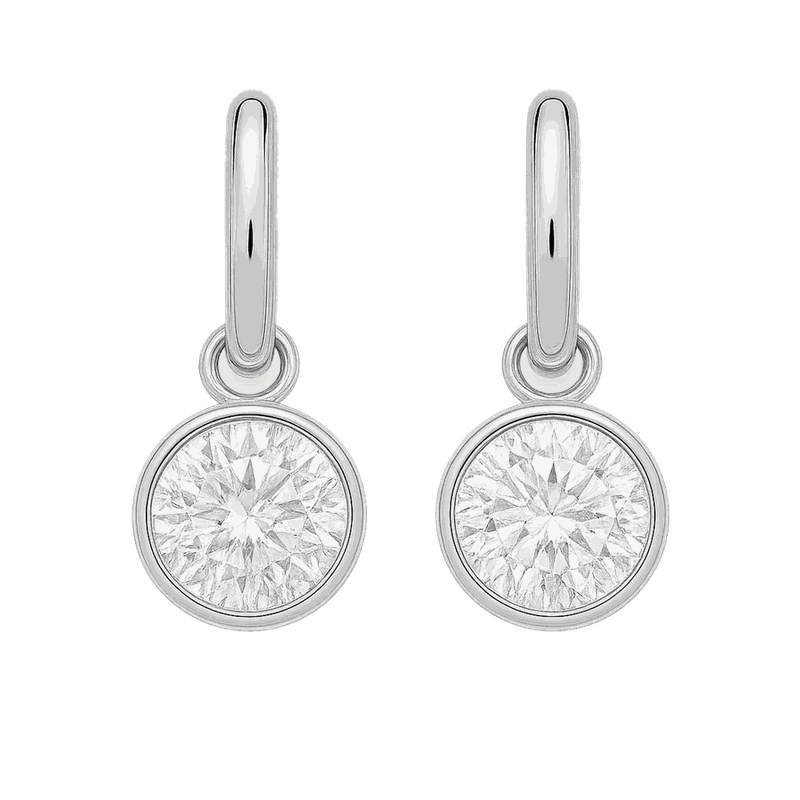 Bezel Set Lab-Grown Diamond Drop Earrings