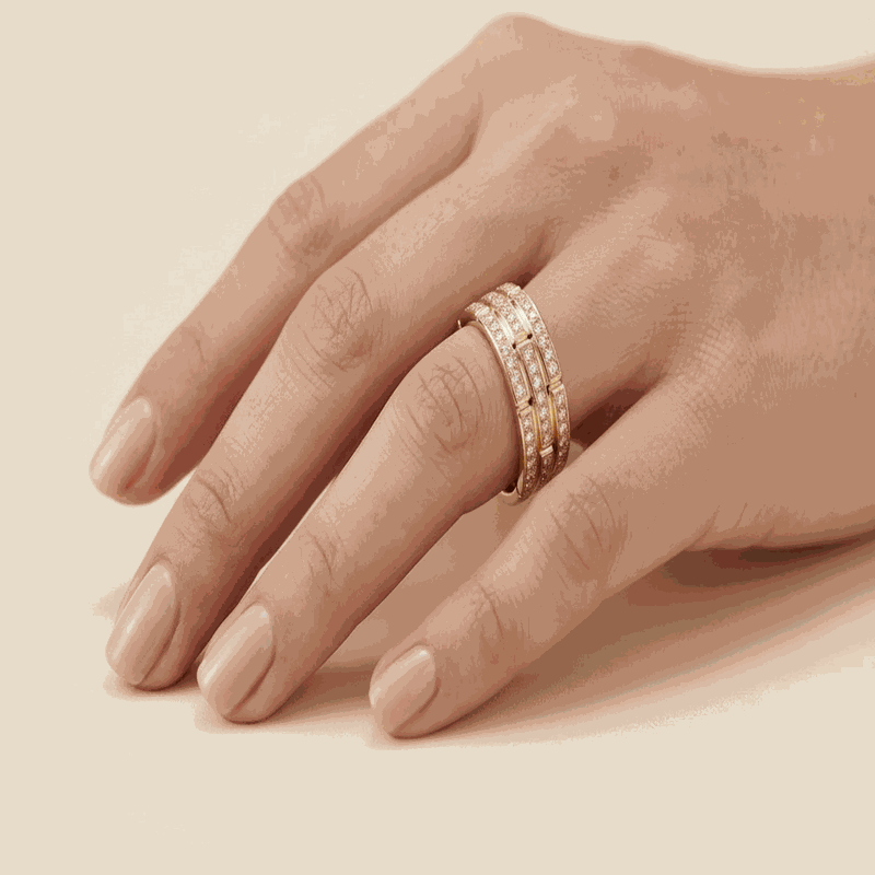 Three-Row Pavé Lab-Grown Diamond Eternity Ring