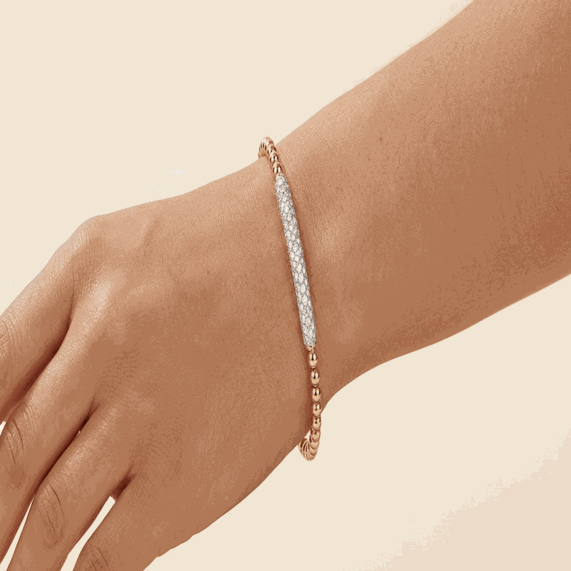 Star Chain Series Round Cultured Diamond Elastic Bead Bracelet