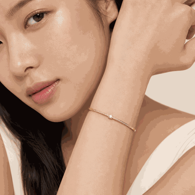 Channel Set Lab-Grown Diamond Bangle Bracelet