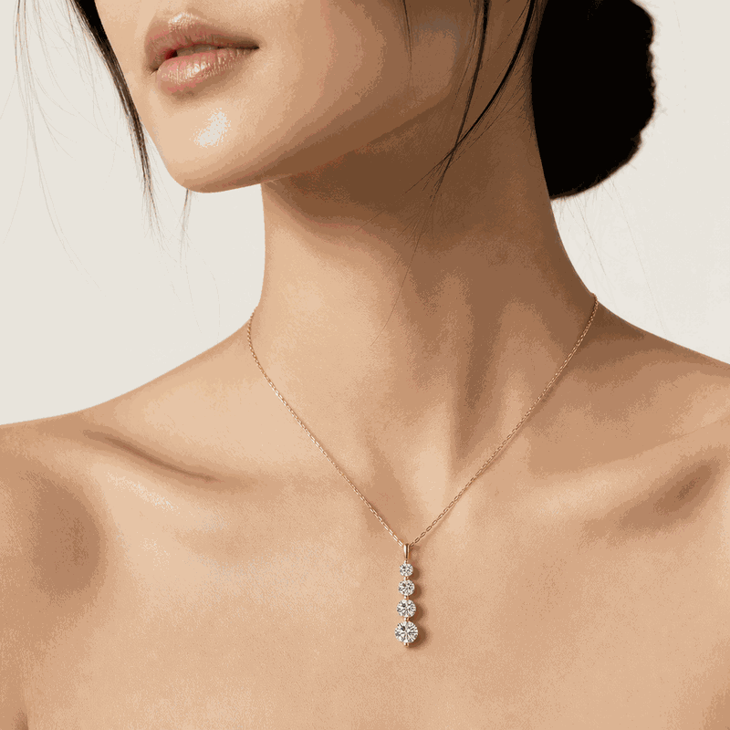 Stardust Four-Stone Linear Drop Lab-Grown Diamond Pendant