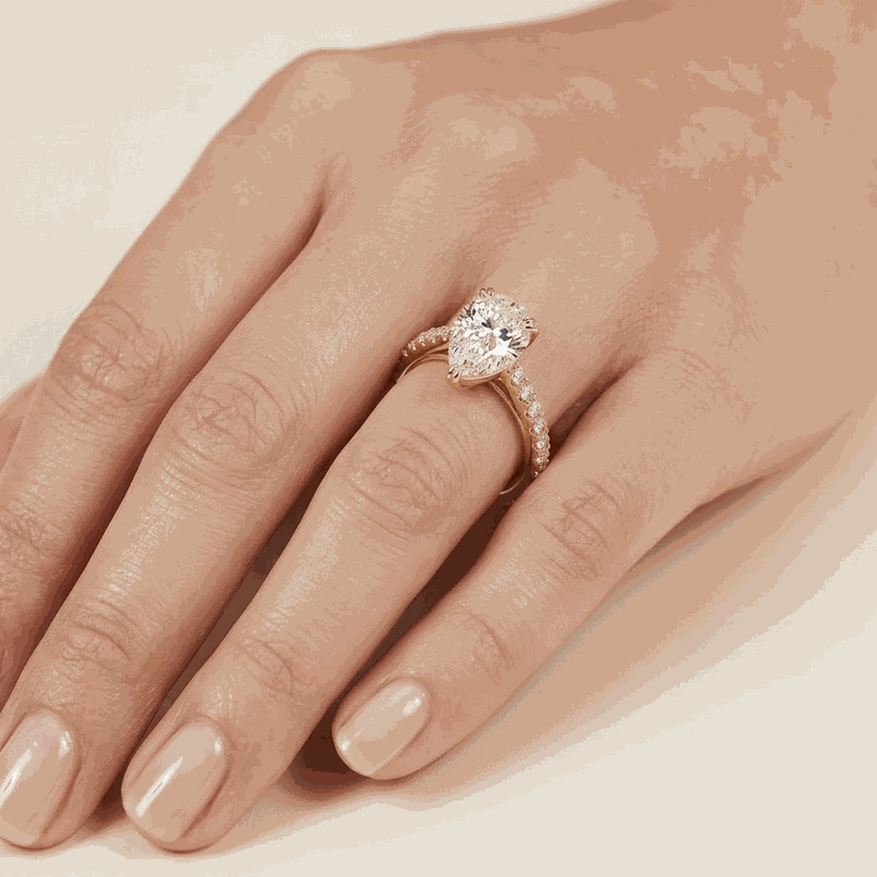 Pear Lab-Grown Diamond Pavé Ring