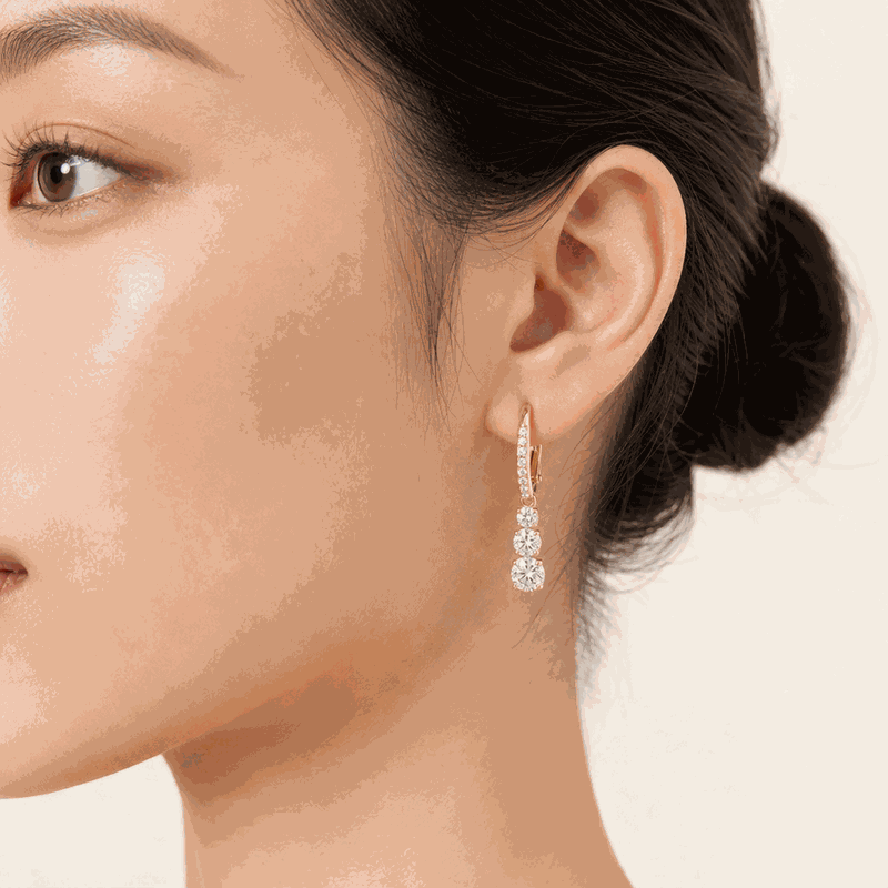Stilla Lab-Grown Diamond Pavé Hoop Earrings, Rhodium Plated