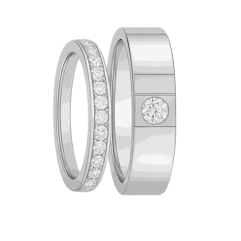 Eternity Round-Cut Lab-Grown Diamond Couple Ring Set