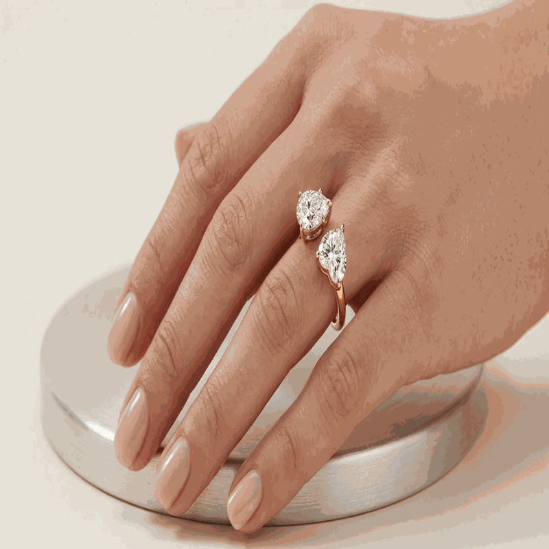 Heart & Pear Double-Stone Lab-Grown Diamond Ring