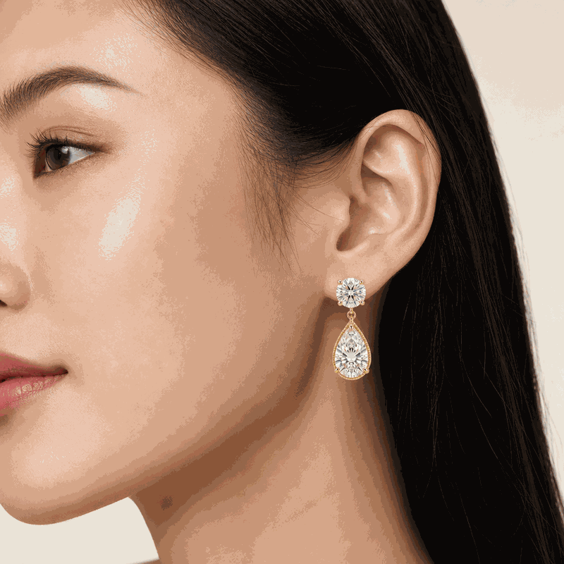 Toi et Moi Lab-Grown Diamond Drop Earrings