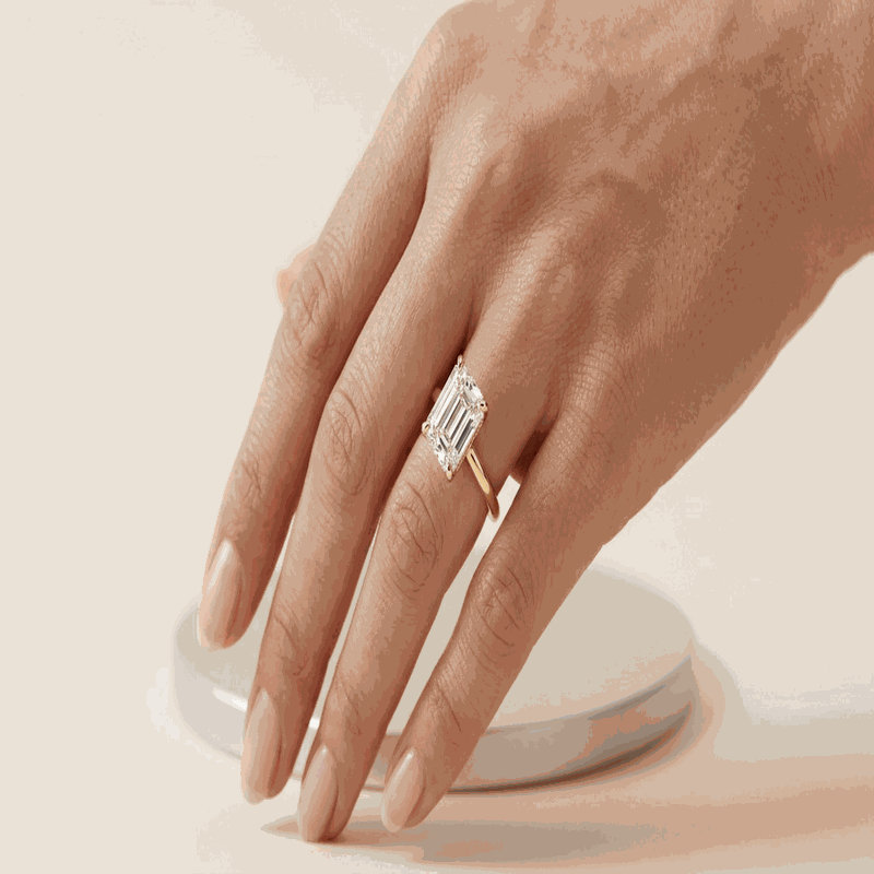 Emerald Cut Lab-Grown Diamond Solitaire Ring