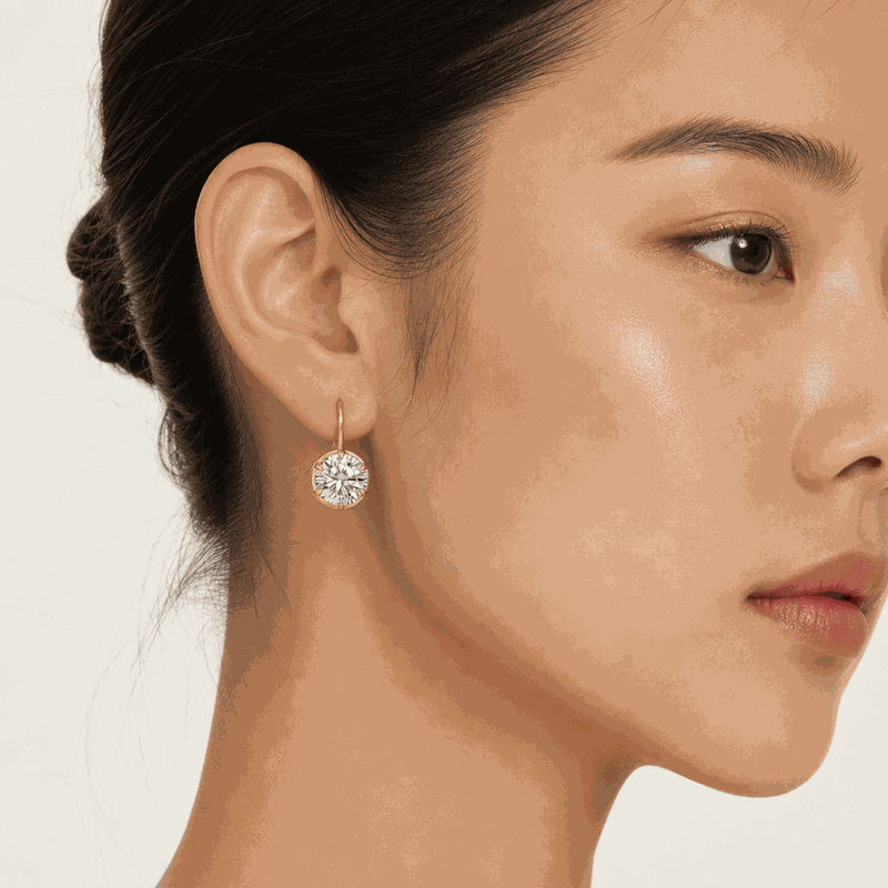 Six-Prong Lab-Grown Diamond Drop Earrings