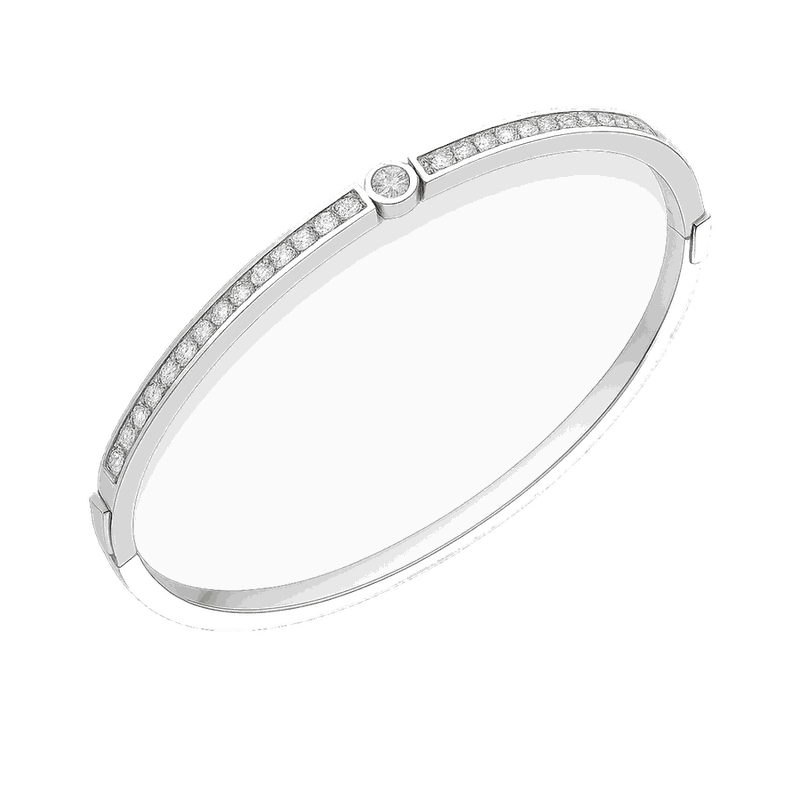 Channel Set Lab-Grown Diamond Bangle Bracelet