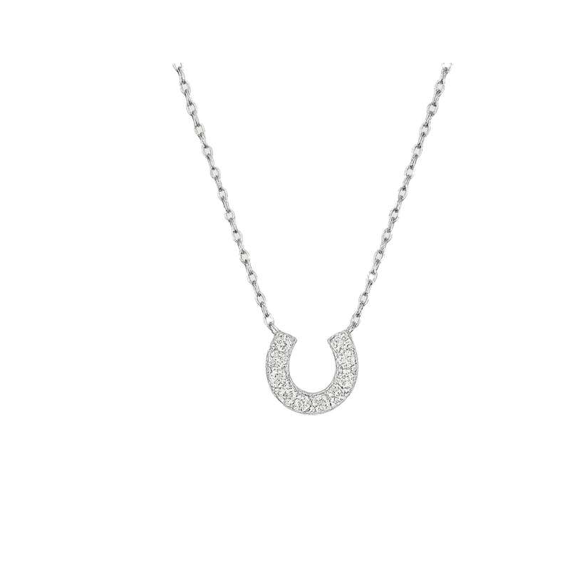 Lucky Horseshoe Lab-Grown Diamond Pendant Necklace
