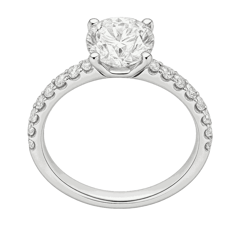Round Lab-Grown Diamond Pavé Basket Ring