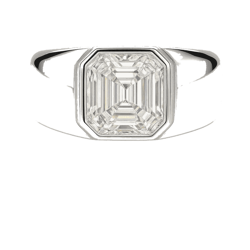 Emerald-Cut Lab-Grown Diamond Men's Ring