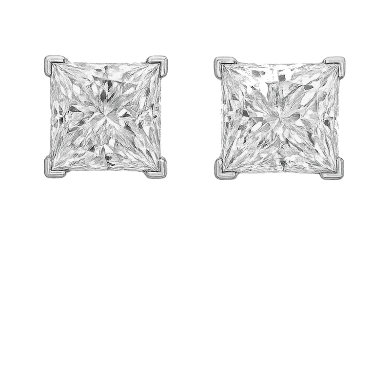 Princess Cut Lab-Grown Diamond Stud Earrings