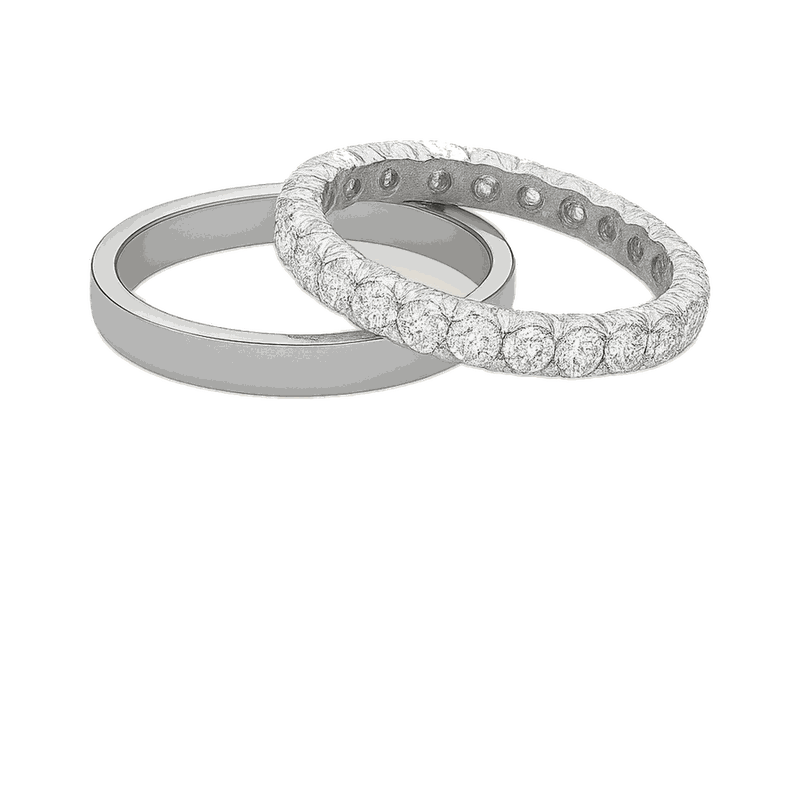 Eternity Round-Cut Lab-Grown Diamond Couple Ring Set