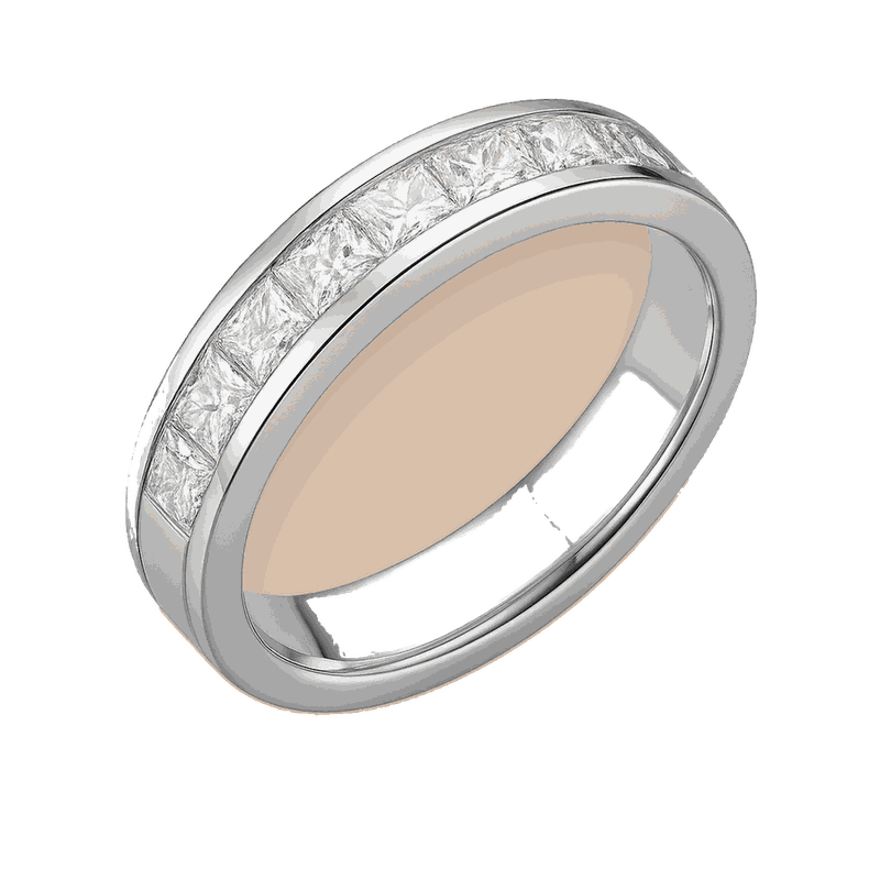 Princess-Cut Pavé Lab-Grown Diamond Eternity Ring