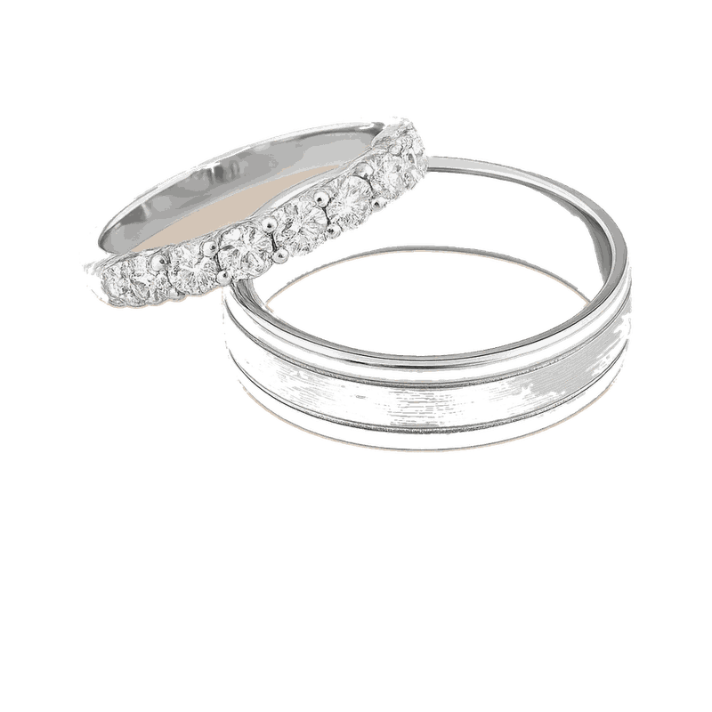Classic Diamond Couple Ring Set