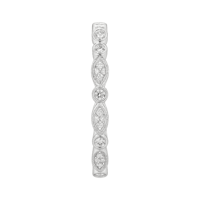 Round Lab-Grown Diamond Milgrain Stackable Band