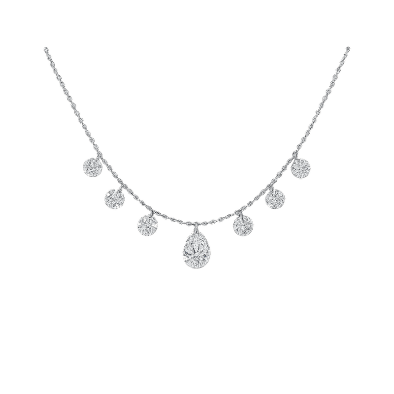 Seven-Stone Pear & Round Lab-Grown Diamond Necklace