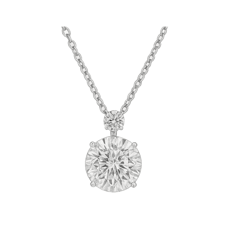 Twin Round Lab-Grown Diamond Pendant Necklace