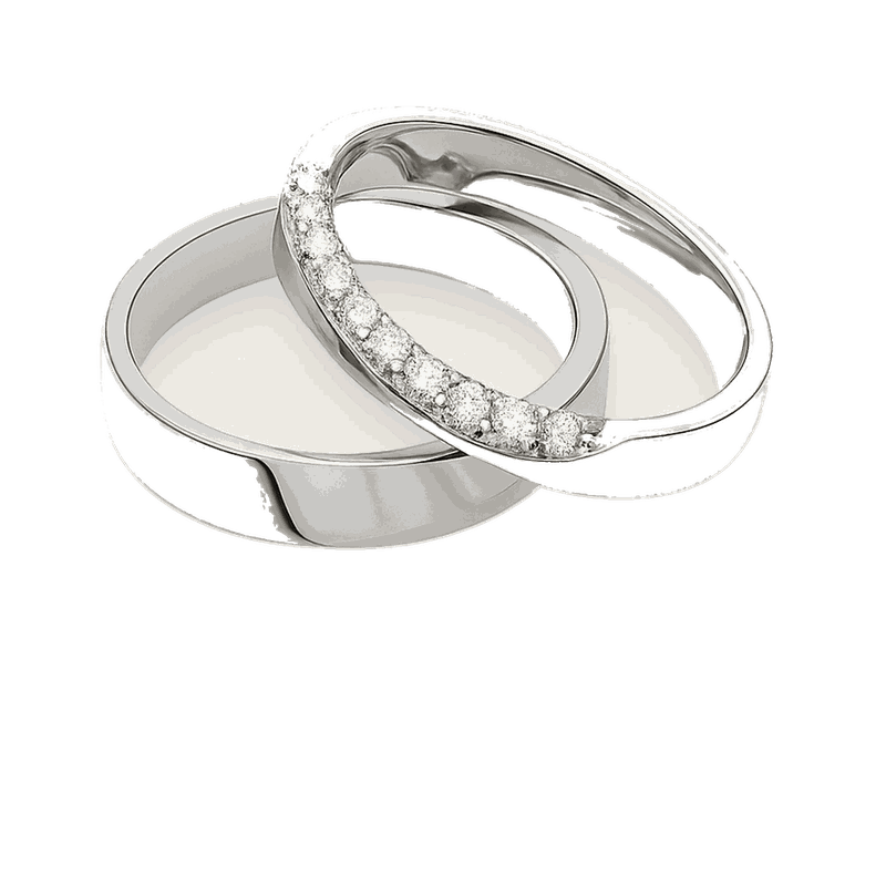 Round-Cut Lab-Grown Diamond Couple Ring Set