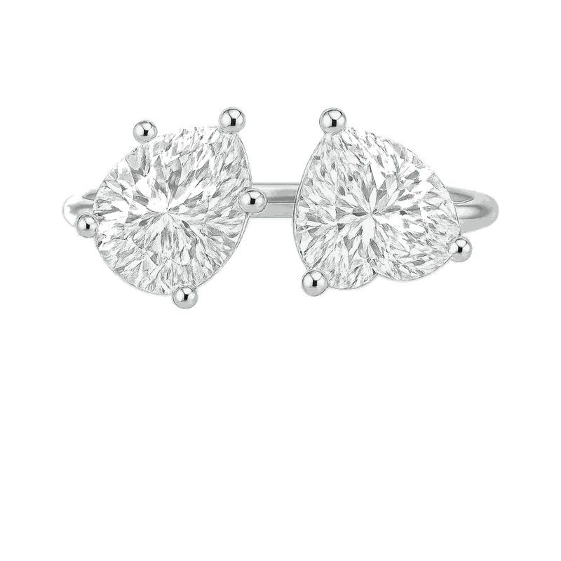 Heart & Pear Double-Stone Lab-Grown Diamond Ring