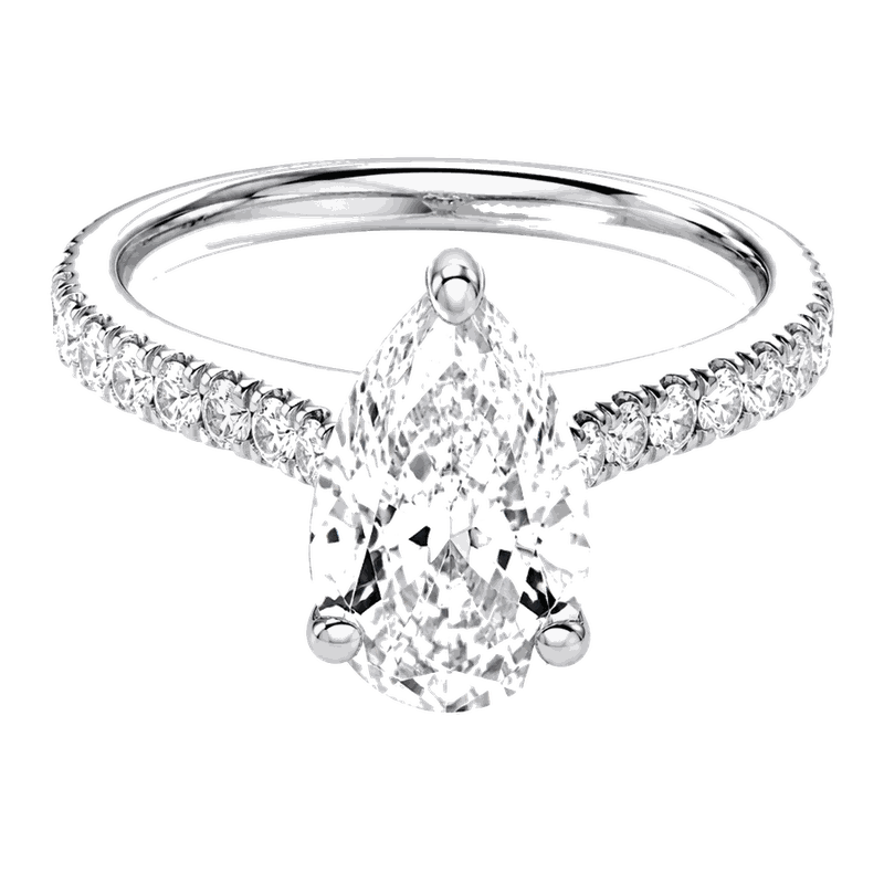 Pear Lab-Grown Diamond Pavé Ring
