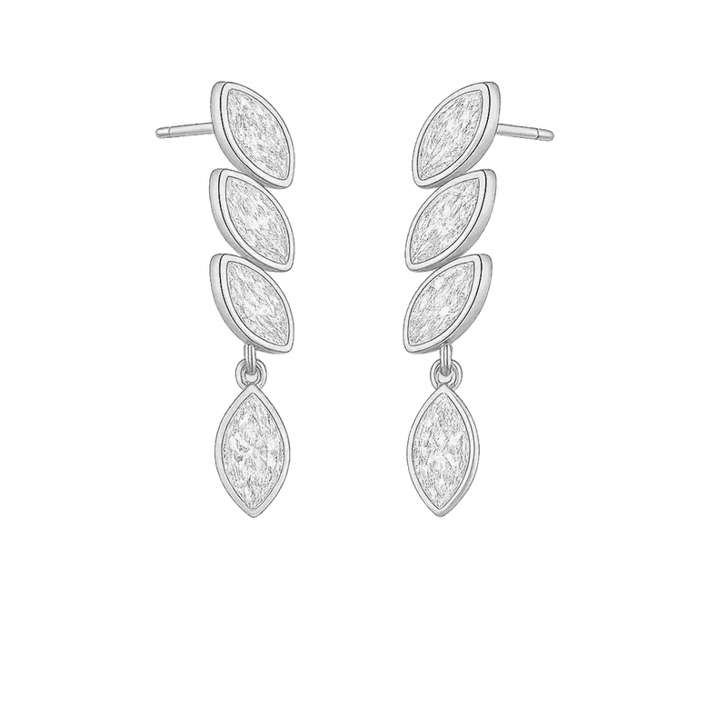 Starlight Marquise-Cut Lab-Grown Diamond Drop Earrings, Rhodium Plated