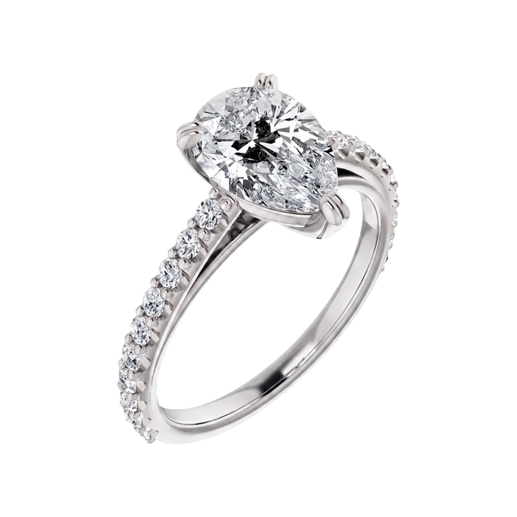 Pear Lab-Grown Diamond Pavé Ring