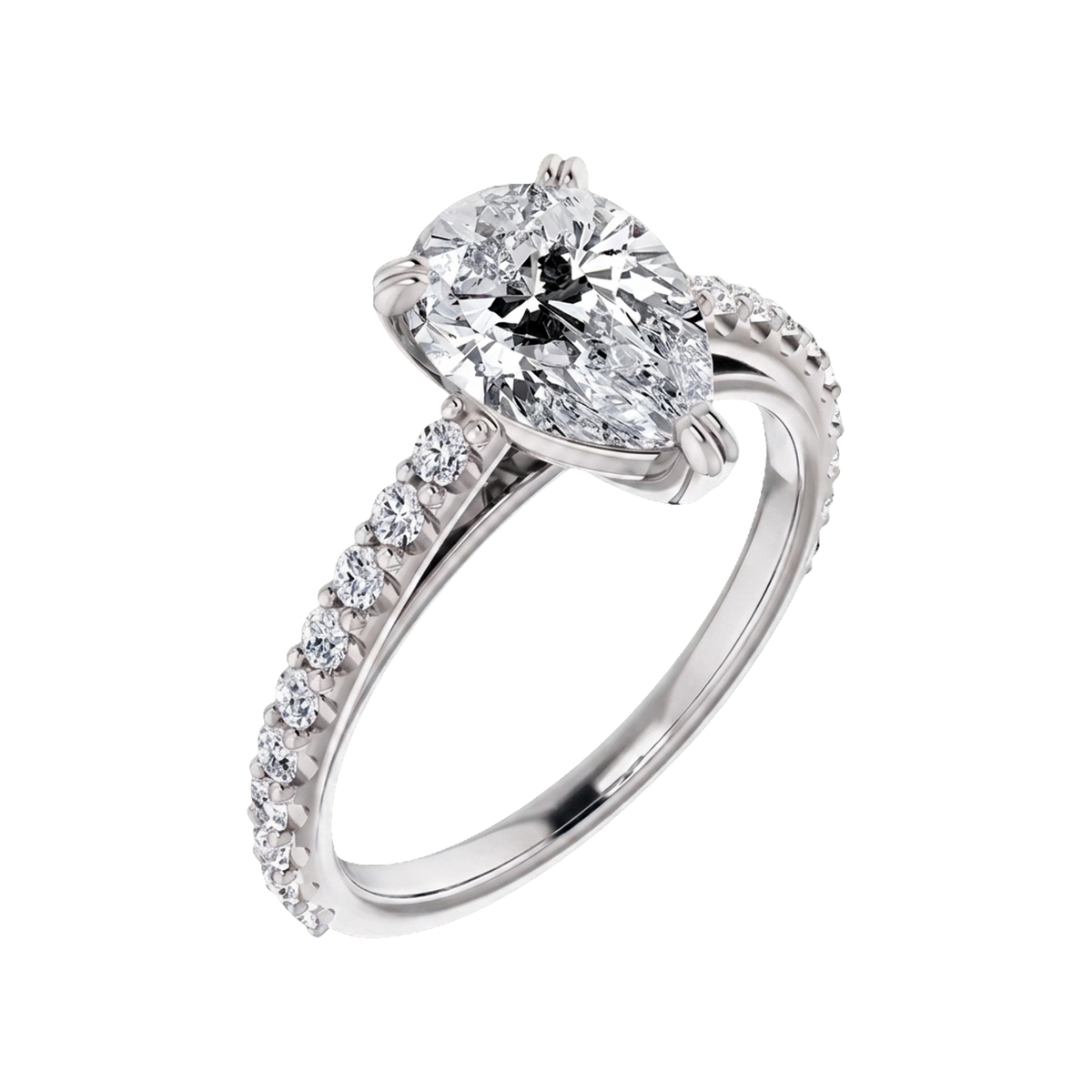 Pear Lab-Grown Diamond Pavé Ring