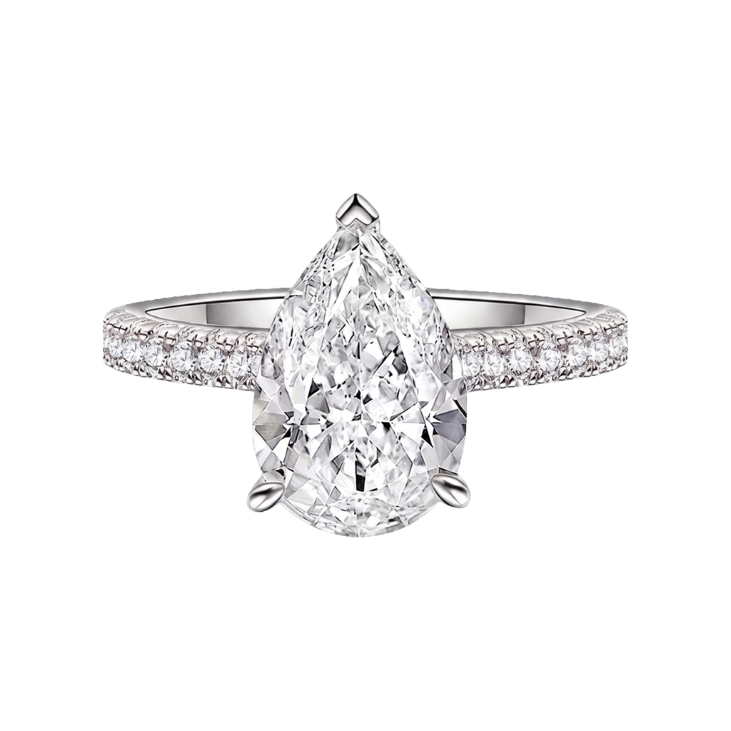 Pear Lab-Grown Diamond Pavé Ring