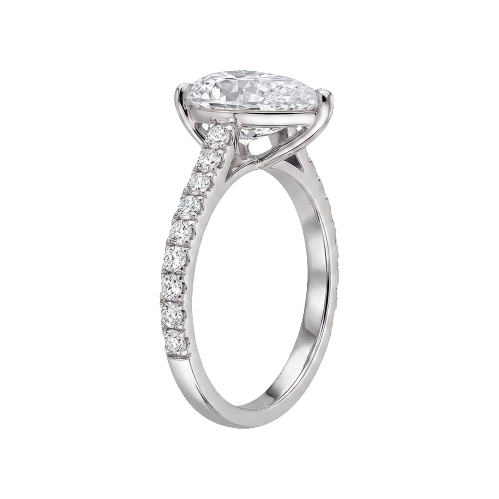 Pear Lab-Grown Diamond Pavé Ring