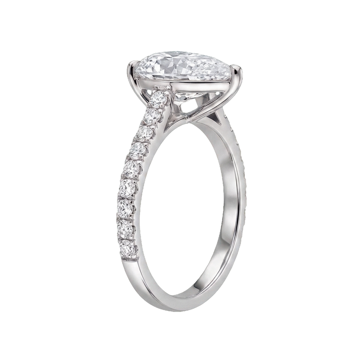 Pear Lab-Grown Diamond Pavé Ring