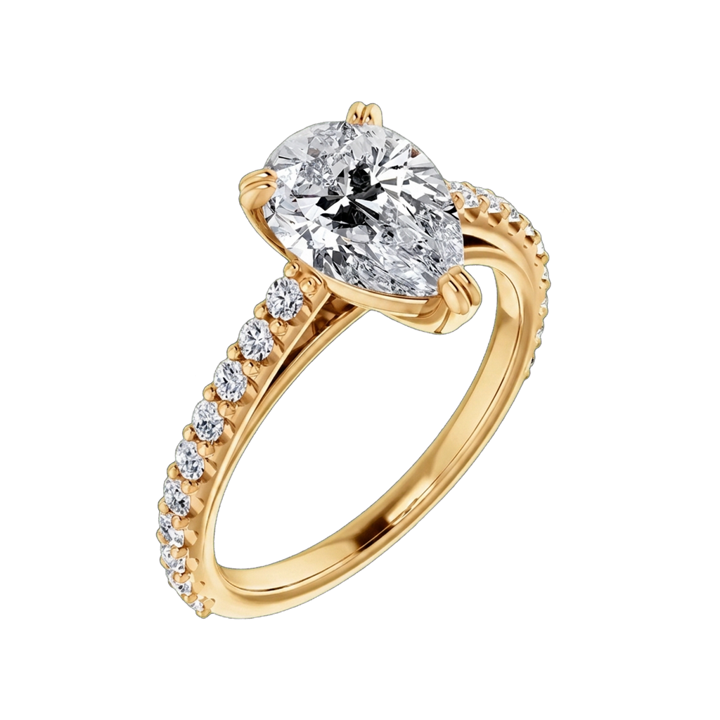 Pear Lab-Grown Diamond Pavé Ring