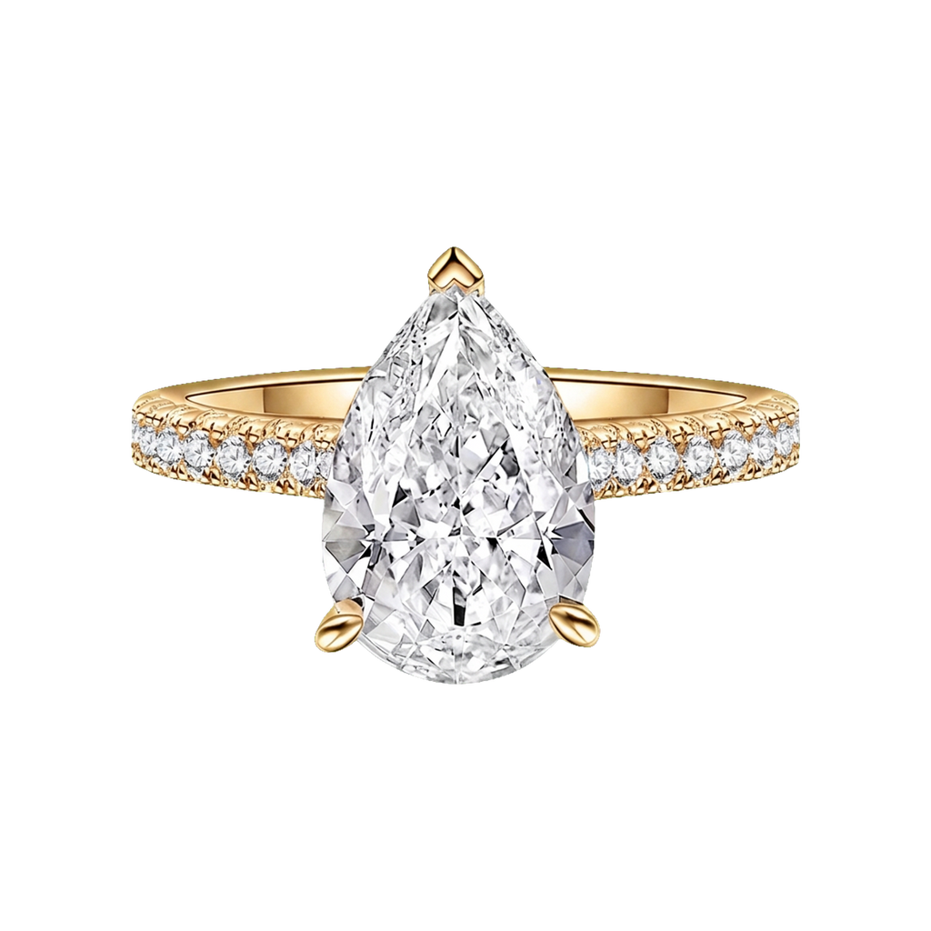 Pear Lab-Grown Diamond Pavé Ring
