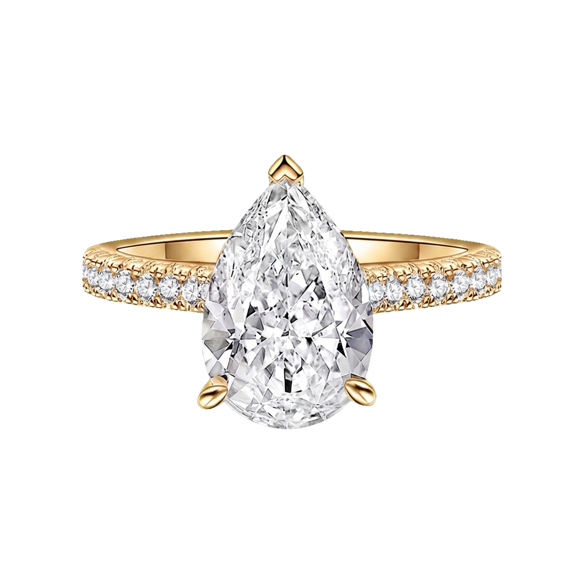 Pear Lab-Grown Diamond Pavé Ring