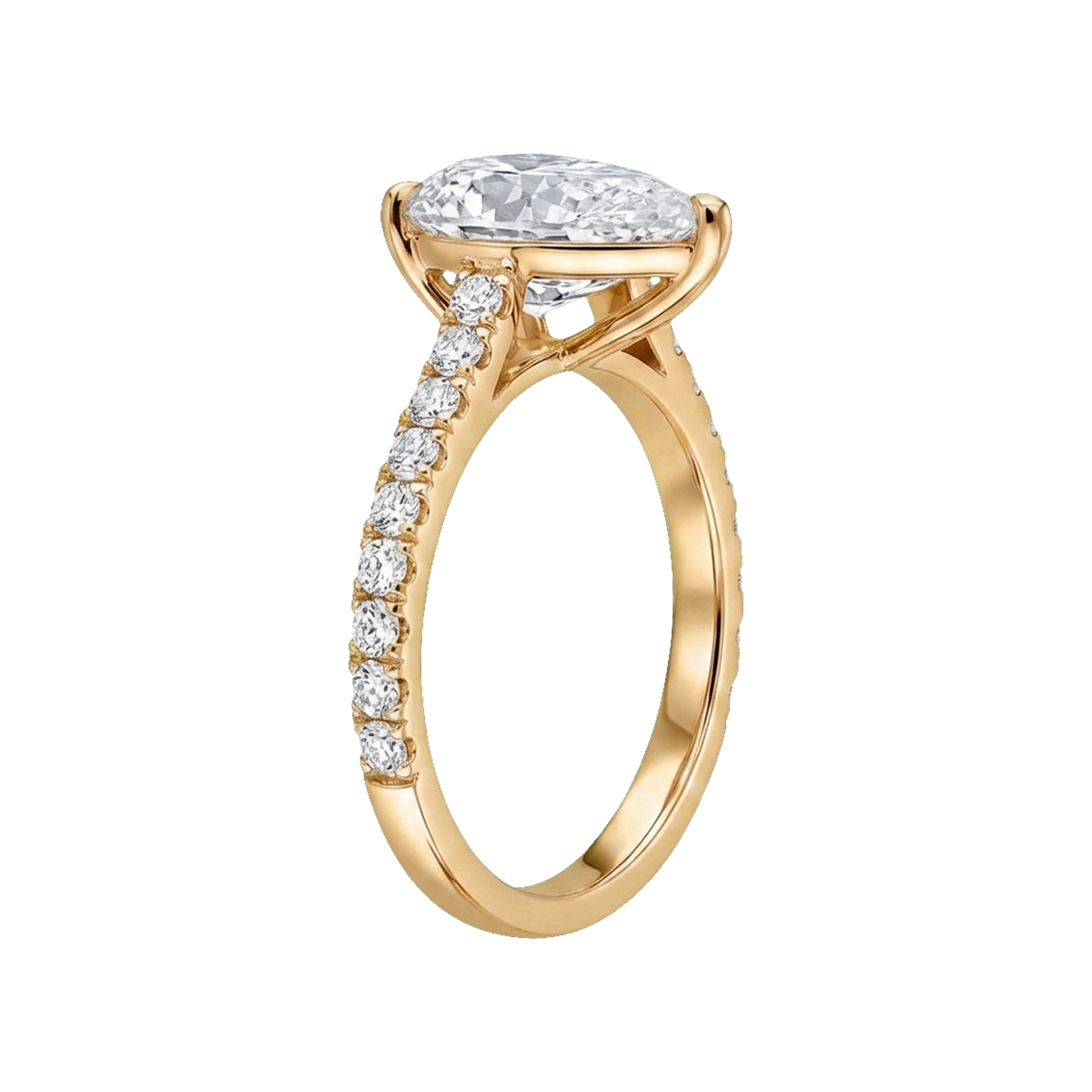 Pear Lab-Grown Diamond Pavé Ring