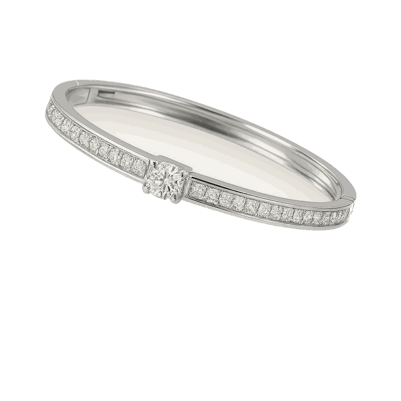 Channel Set Lab-Grown Diamond Bangle Bracelet