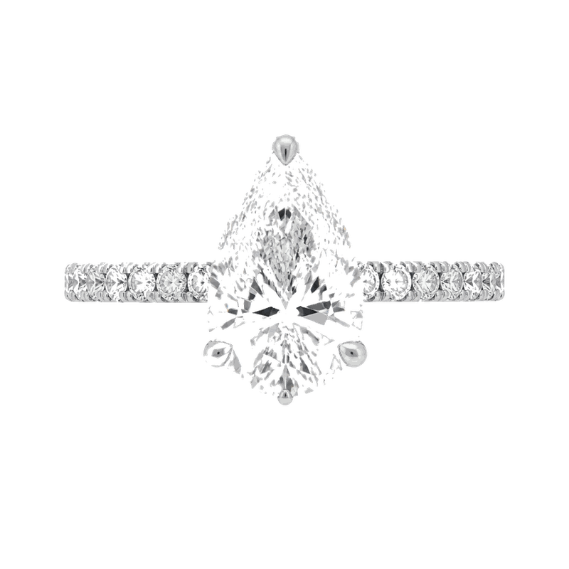 Pear Lab-Grown Diamond Pavé Ring