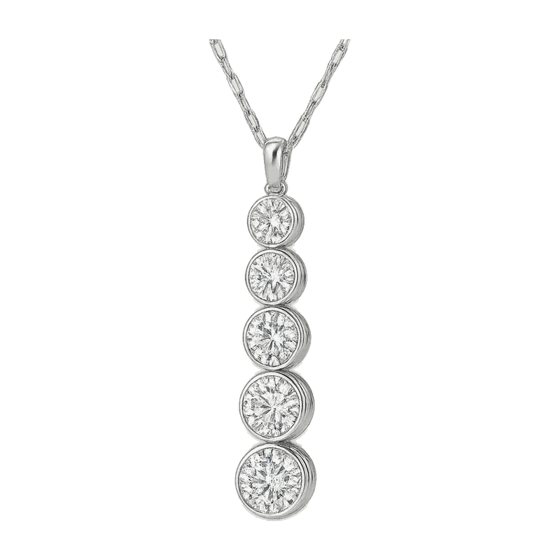 Stardust Four-Stone Linear Drop Lab-Grown Diamond Pendant