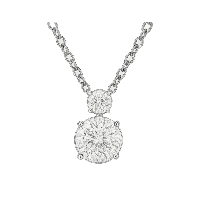 Twin Round Lab-Grown Diamond Pendant Necklace