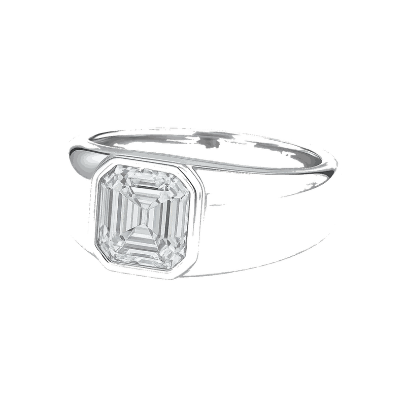 Emerald-Cut Lab-Grown Diamond Men's Ring