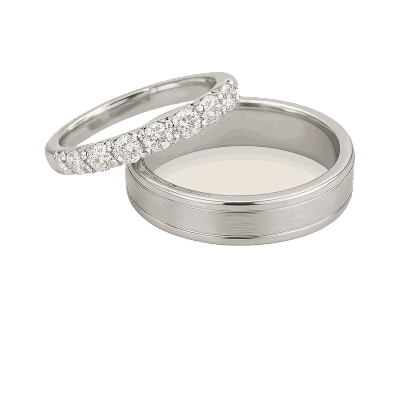 Classic Diamond Couple Ring Set