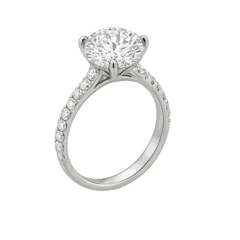 Round Lab-Grown Diamond Pavé Basket Ring