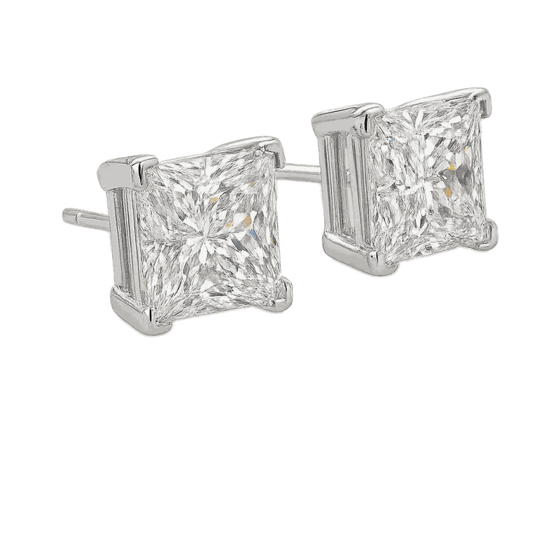 Princess Cut Lab-Grown Diamond Stud Earrings