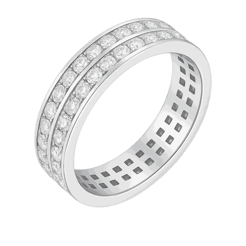 Three-Row Pavé Lab-Grown Diamond Eternity Ring