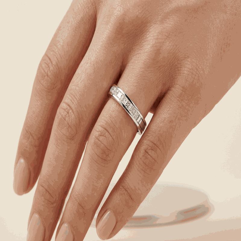 Princess-Cut Pavé Lab-Grown Diamond Eternity Ring