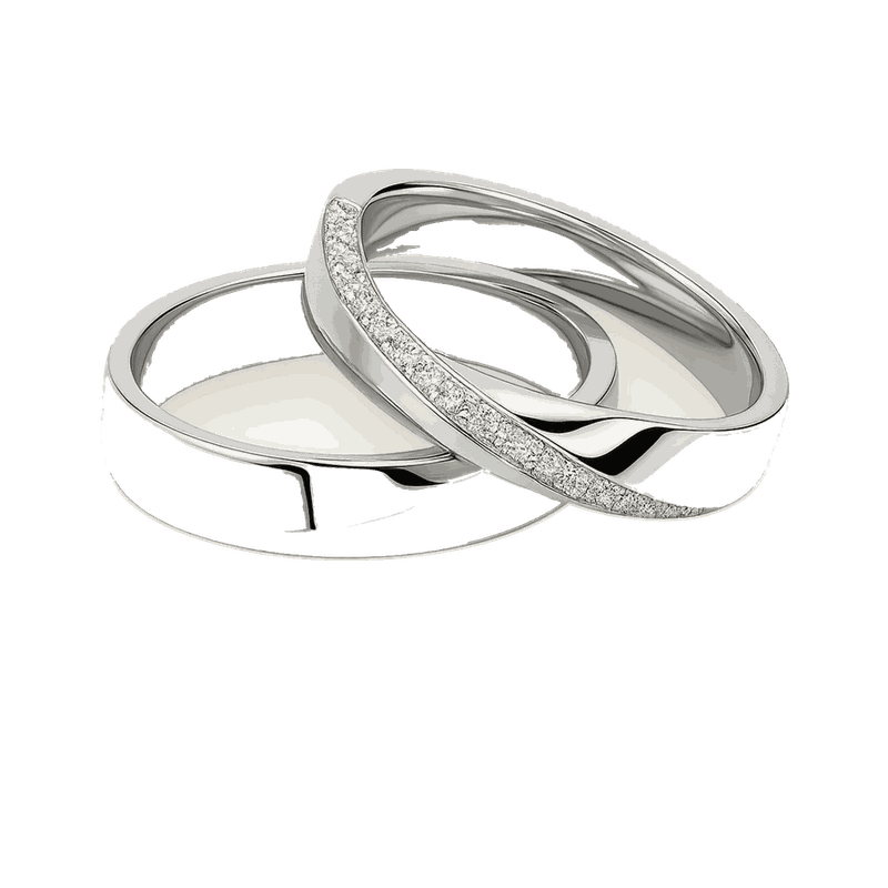 Round-Cut Lab-Grown Diamond Couple Ring Set