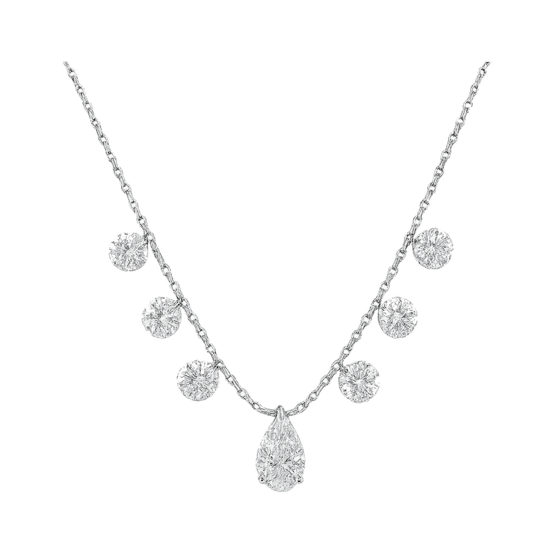 Seven-Stone Pear & Round Lab-Grown Diamond Necklace