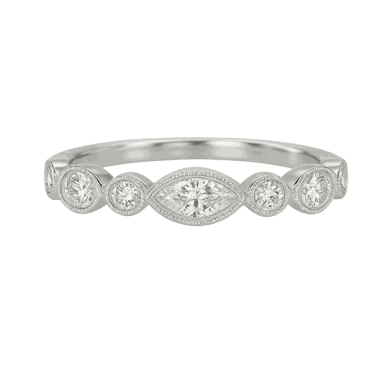 Round Lab-Grown Diamond Milgrain Stackable Band