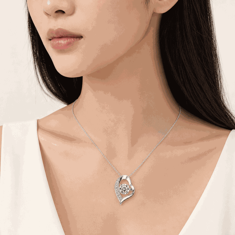 Open Heart Lab-Grown Diamond Pendant Necklace